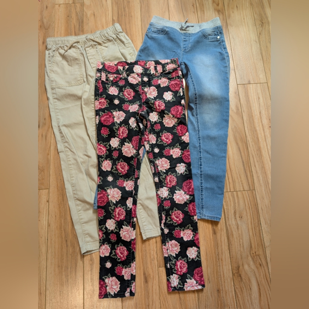 Girls Bundle Size 10-12 (L) Gap Kids Pull-On Chinos & Wonder Nation Jeggings - S